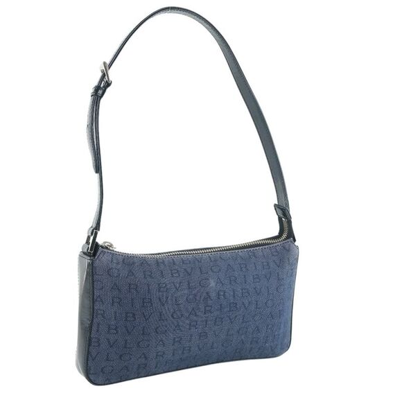 Bulgari Logo Mania Blue Denim - Jeans Shoulder Bag (Pre-Owned) - Picture 2 of 12